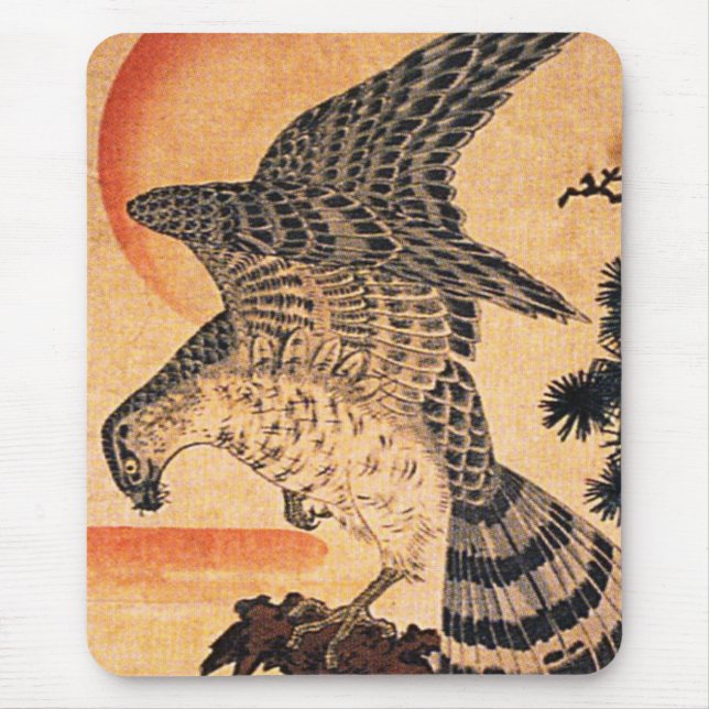 Mousepad Tapete do rato do falcão de Kuniyoshi (Frente)