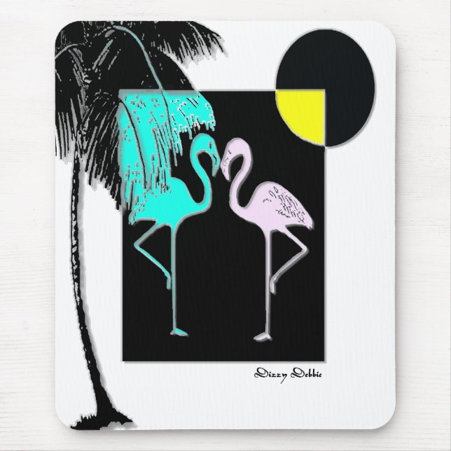 Mousepad Tapete do rato do flamingo do art deco (Frente)