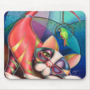 Mousepad Tapete do rato do gatinho do anel de bronze por