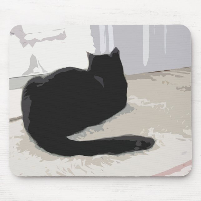 Mousepad Tapete do rato do gato preto (Frente)