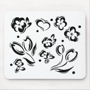 Mousepad Tapete do rato do gráfico da flor