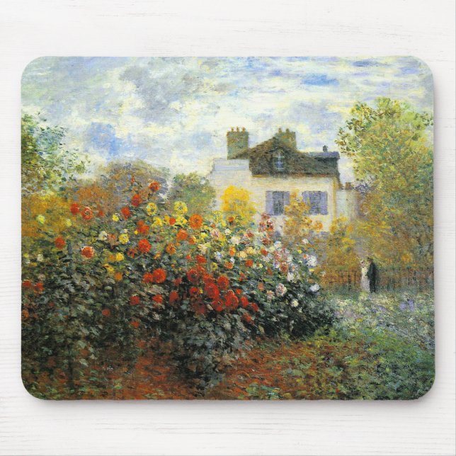 Mousepad Tapete do rato do jardim de rosas de Monet (Frente)