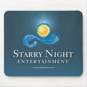 Mousepad Tapete do rato do logotipo da noite estrelado