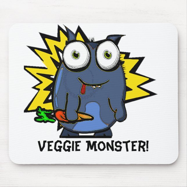 Mousepad Tapete do rato do monstro do vegetariano (Frente)