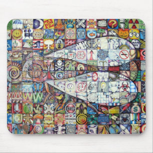 Mousepad tapete do rato do mosaico da mosca