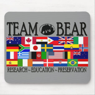 Mousepad Tapete do rato do mundo do urso da equipe