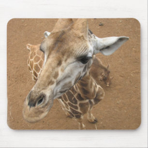 Mousepad Tapete do rato do olhar do girafa