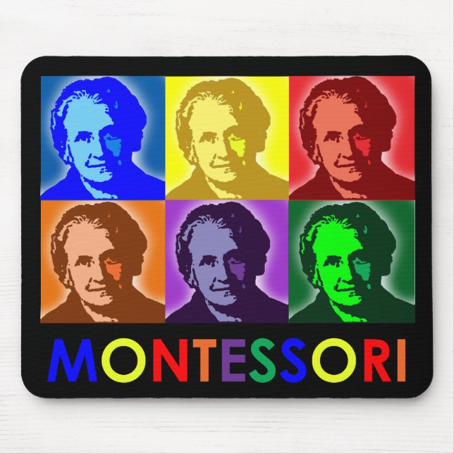 Mousepad Tapete do rato do pop art de Maria Montessori (Frente)