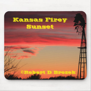 Mousepad Tapete do rato do por do sol de Kansas Firey