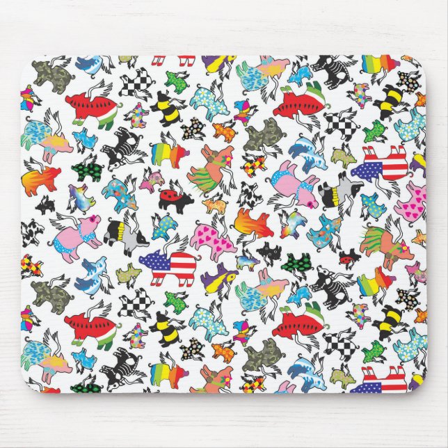 Mousepad Tapete do rato do porco do vôo (Frente)
