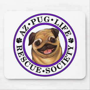 Mousepad Tapete do rato do quadrado da vida do Pug de AZ