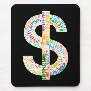 Mousepad Tapete do rato do sinal de dólar