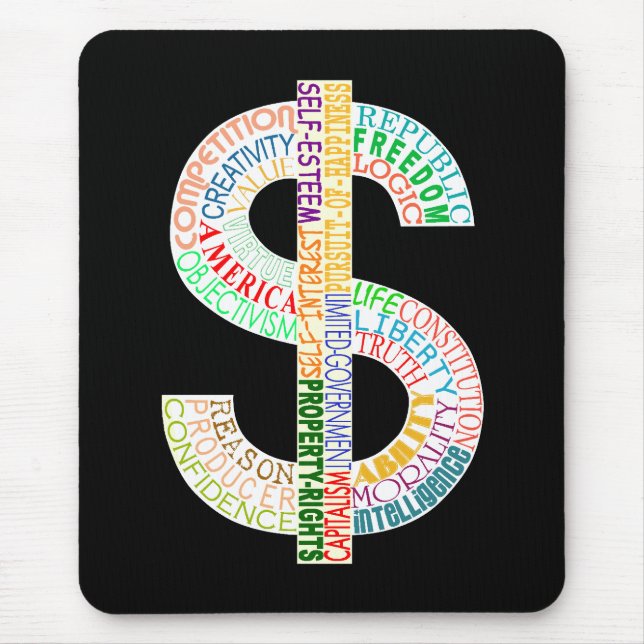 Mousepad Tapete do rato do sinal de dólar (Frente)