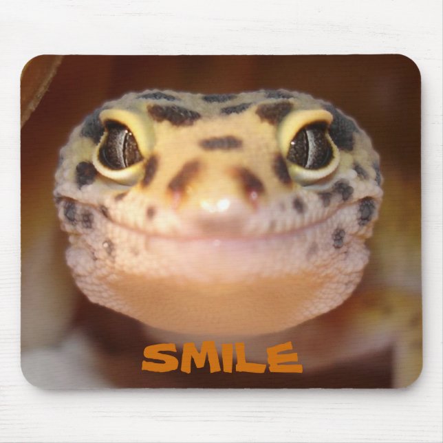 Mousepad Tapete do rato do sorriso do geco do leopardo (Frente)