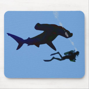 Mousepad Tapete do rato do tubarão do MERGULHADOR