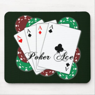 Mousepad Tapete do rato dos cartões de jogo do ás do póq