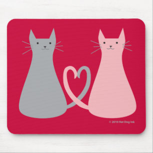 Mousepad Tapete do rato dos gatos do amor