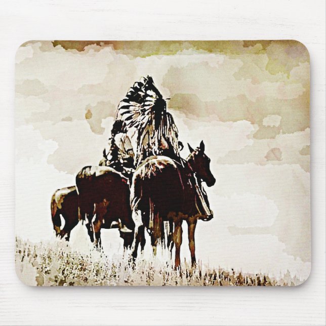 Mousepad Tapete do rato dos guerreiros de Cheyenne do (Frente)