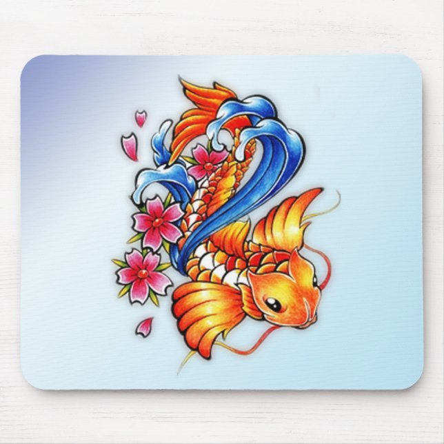 Mousepad Tapete do rato dos peixes de Koi do vôo (Frente)