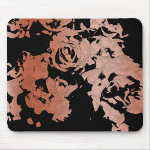 Mousepad Tapete do rato Dourado cor-de-rosa floral