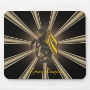Mousepad Tapete do rato Dourado do dragão do topázio