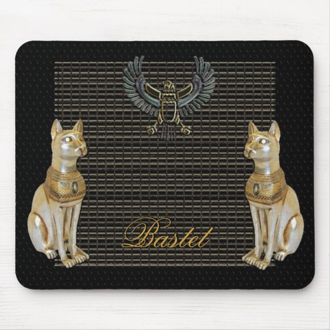 Mousepad Tapete do rato egípcio do gato da deusa de Bastet (Frente)