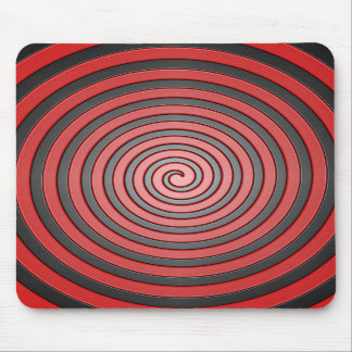 Mousepad Tapete do rato espiral hipnótico vermelho e preto