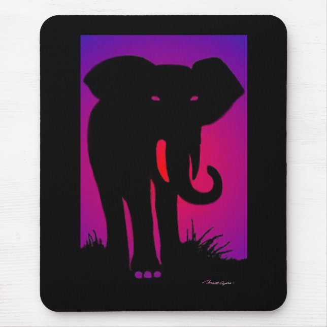 Mousepad Tapete do rato Eyed rosa do elefante (Frente)
