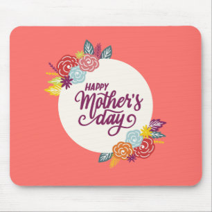 Mousepad Tapete do rato feliz floral elegante do dia das