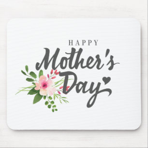 Mousepad Tapete do rato feliz floral elegante do dia das