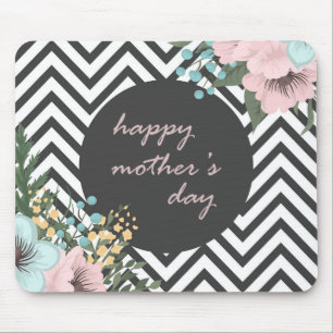 Mousepad Tapete do rato feliz floral elegante do dia das