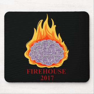 Mousepad Tapete do rato flamejante do cérebro