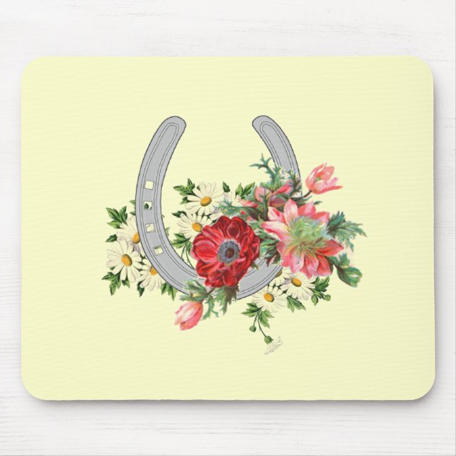 Mousepad Tapete do rato floral da ferradura do pulverizador (Frente)
