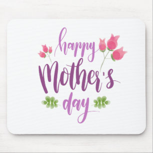 Mousepad Tapete do rato floral do dia das mães feliz