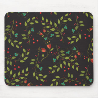 Mousepad Tapete do rato floral preto de Ditsy