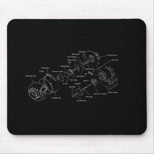 Mousepad Tapete do rato forçado da indução do Turbocharg