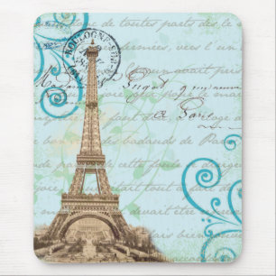Mousepad Tapete do rato francês do Aqua da escrita do