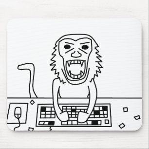 Mousepad Tapete do rato irritado do macaco