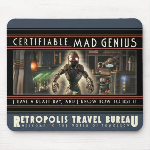 Mousepad Tapete do rato louco Certifiable do gênio