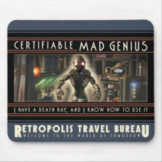 Mousepad Tapete do rato louco Certifiable do gênio