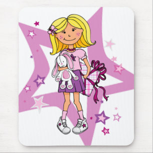 Mousepad Tapete do rato louro da menina do presente