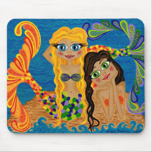Mousepad Tapete do rato lunático do computador da sereia
