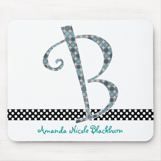 Mousepad Tapete do rato Monogrammed - letra B (Frente)