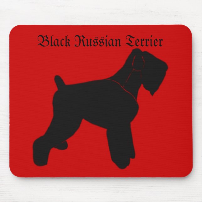 Mousepad Tapete do rato preto de Terrier do russo (Frente)