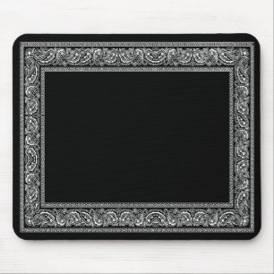 Mousepad Tapete do rato preto do Bandana de Paisley