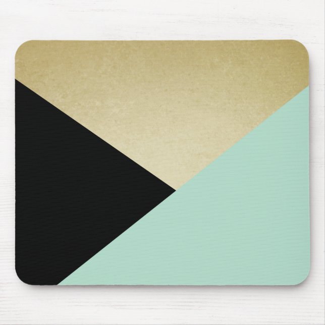 Mousepad Tapete do rato preto Dourado chique do teste (Frente)