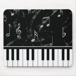 Mousepad Tapete do rato preto e branco da música do piano