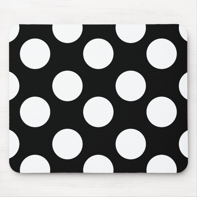 Mousepad Tapete do rato preto e branco das bolinhas (Frente)