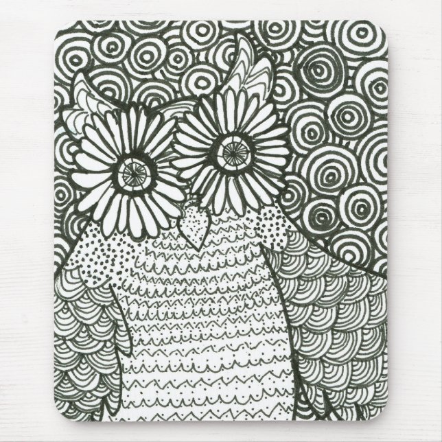 Mousepad Tapete do rato psicadélico da coruja (Frente)