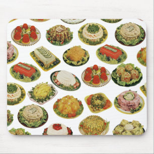 Mousepad Tapete do rato retro das saladas do Gelatin